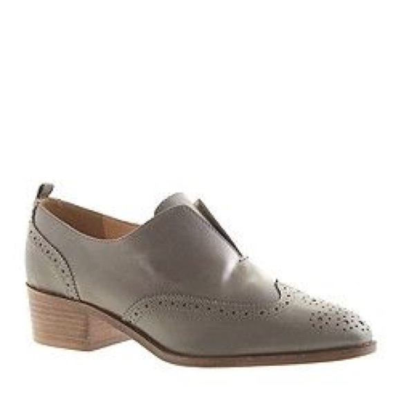 J. Crew Shoes - Jcrew slip on oxfords loafers gray heeled